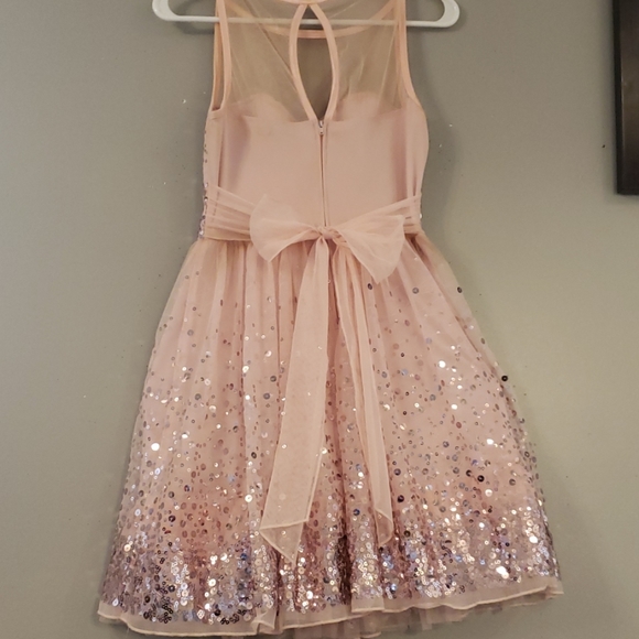 New Pink Tulle Sequin & Mesh Dress Size 7 Juniors - Picture 8 of 8
